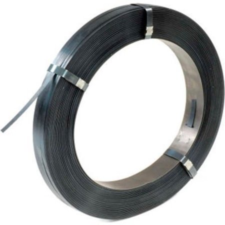 THE PACKAGING WHOLESALERS Standard Grade Steel Strapping Coil, 5/8"W x 2478'L x 0.020" Thick, Black SSS58020